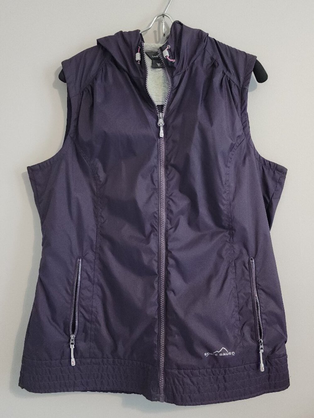 Eddie Bauer Purple Hooded Fitness Vest - Size Medium